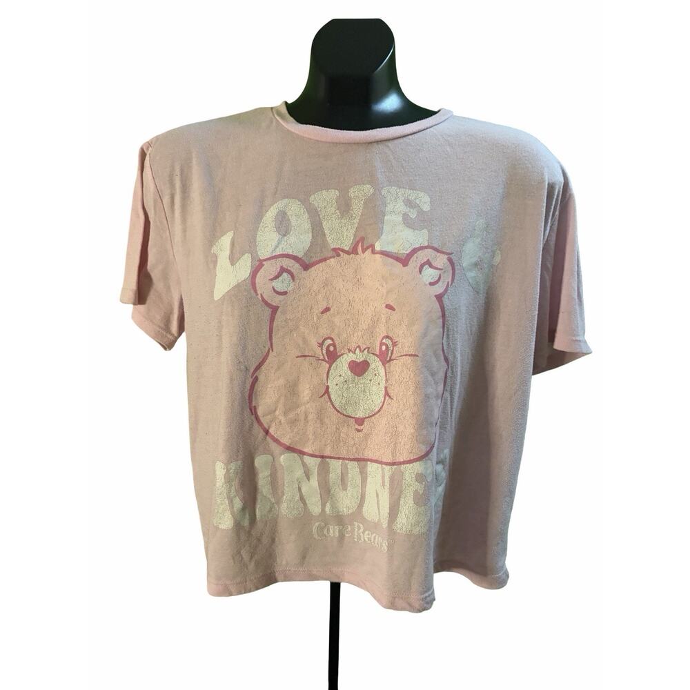 Care Bears Love Kindness Graphic Tee Womens Pink Oversized Y2K Nostalgia Cute